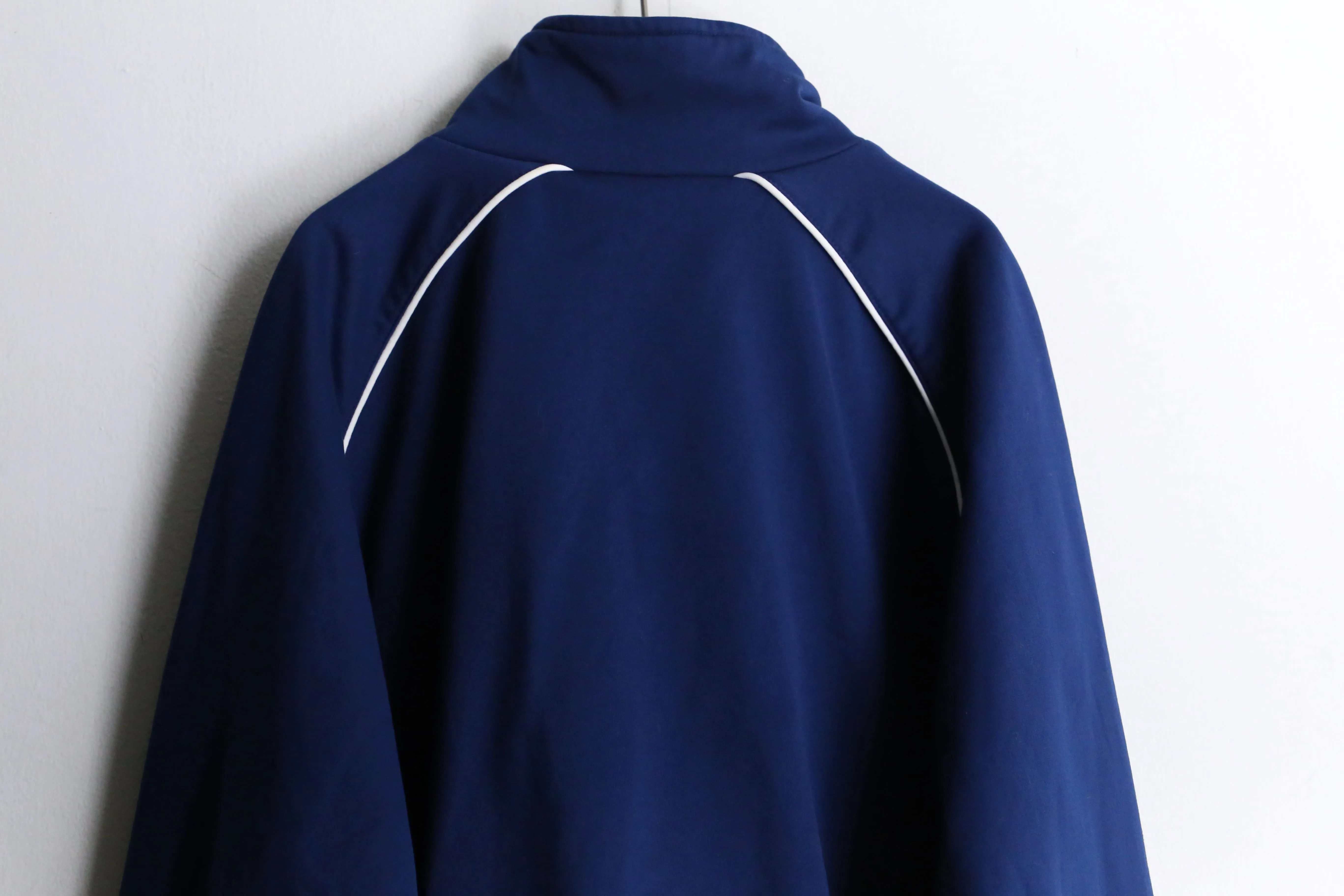 "DIADORA" blue × black reversible track jacket