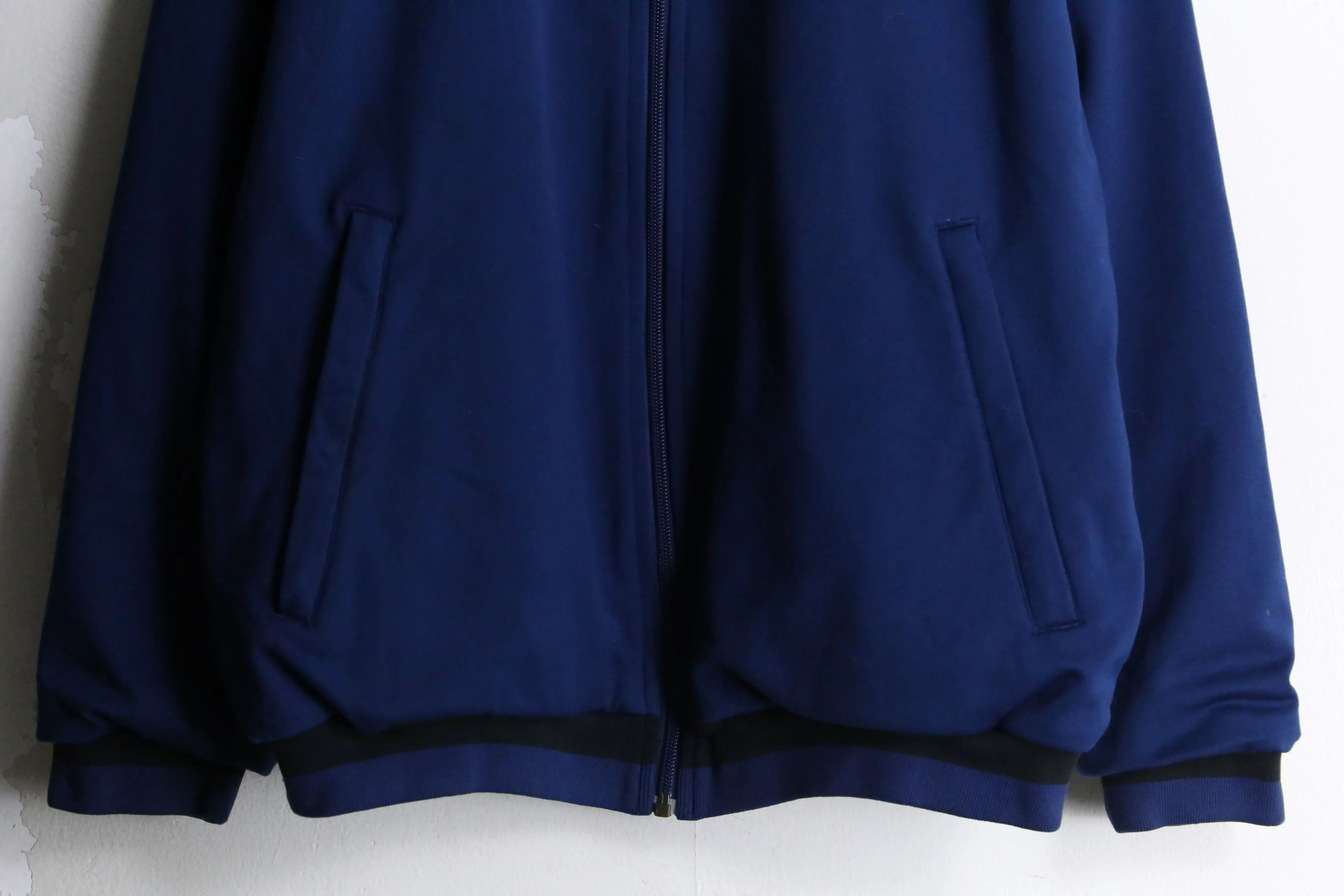 "DIADORA" blue × black reversible track jacket