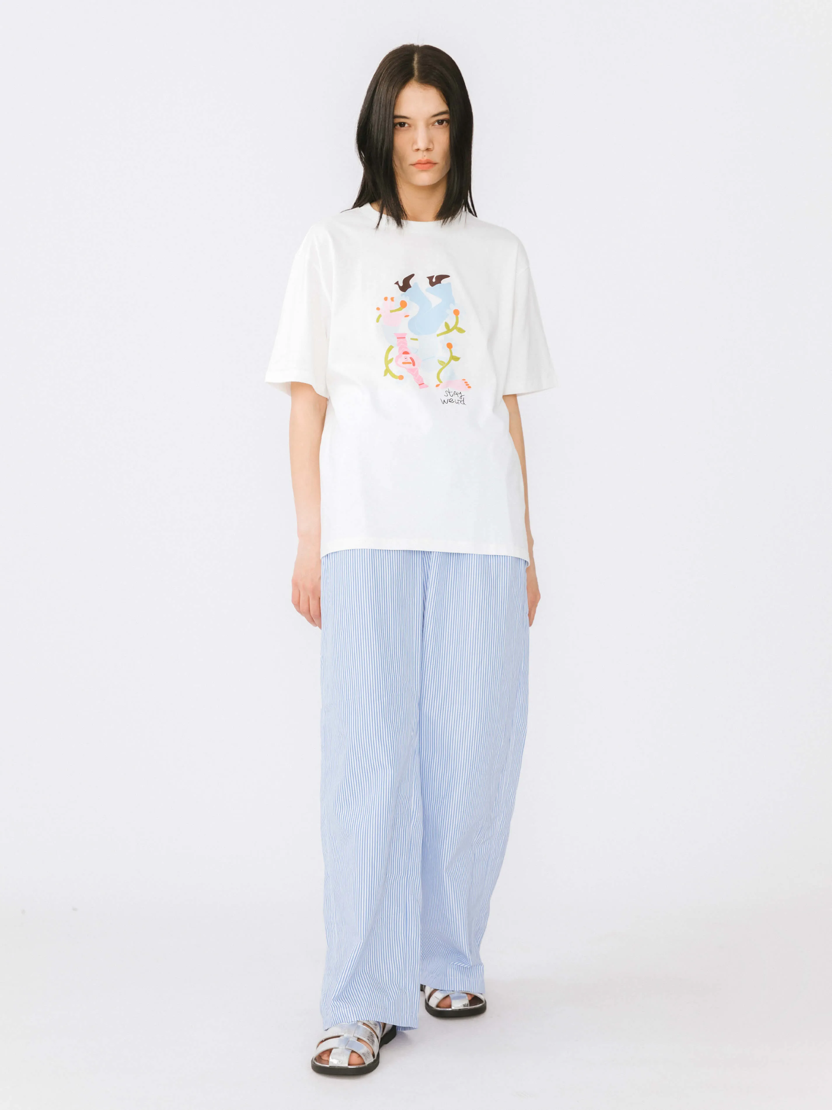 "Stay Weird" Oversized Printed T-Shirt