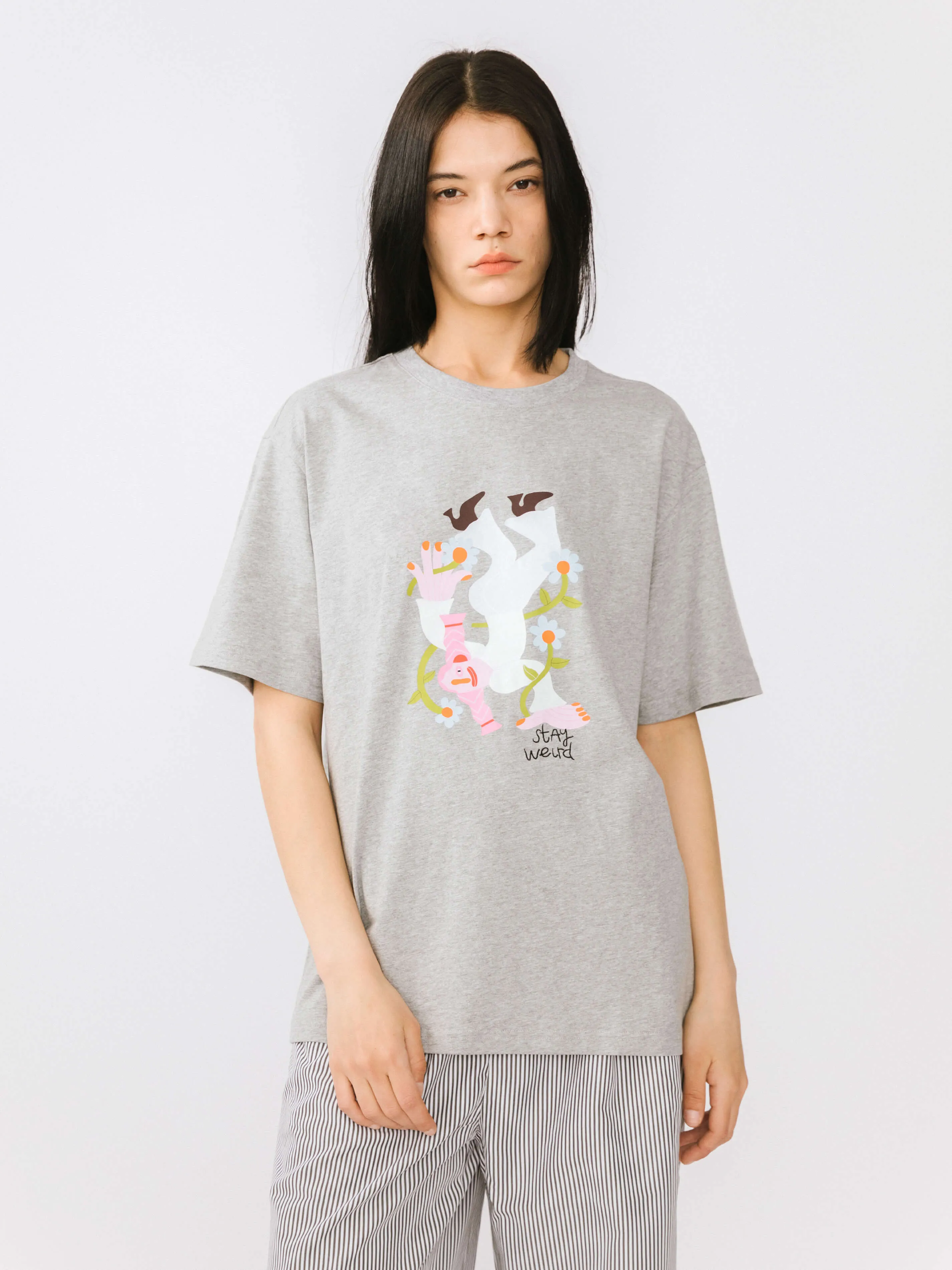 "Stay Weird" Oversized Printed T-Shirt