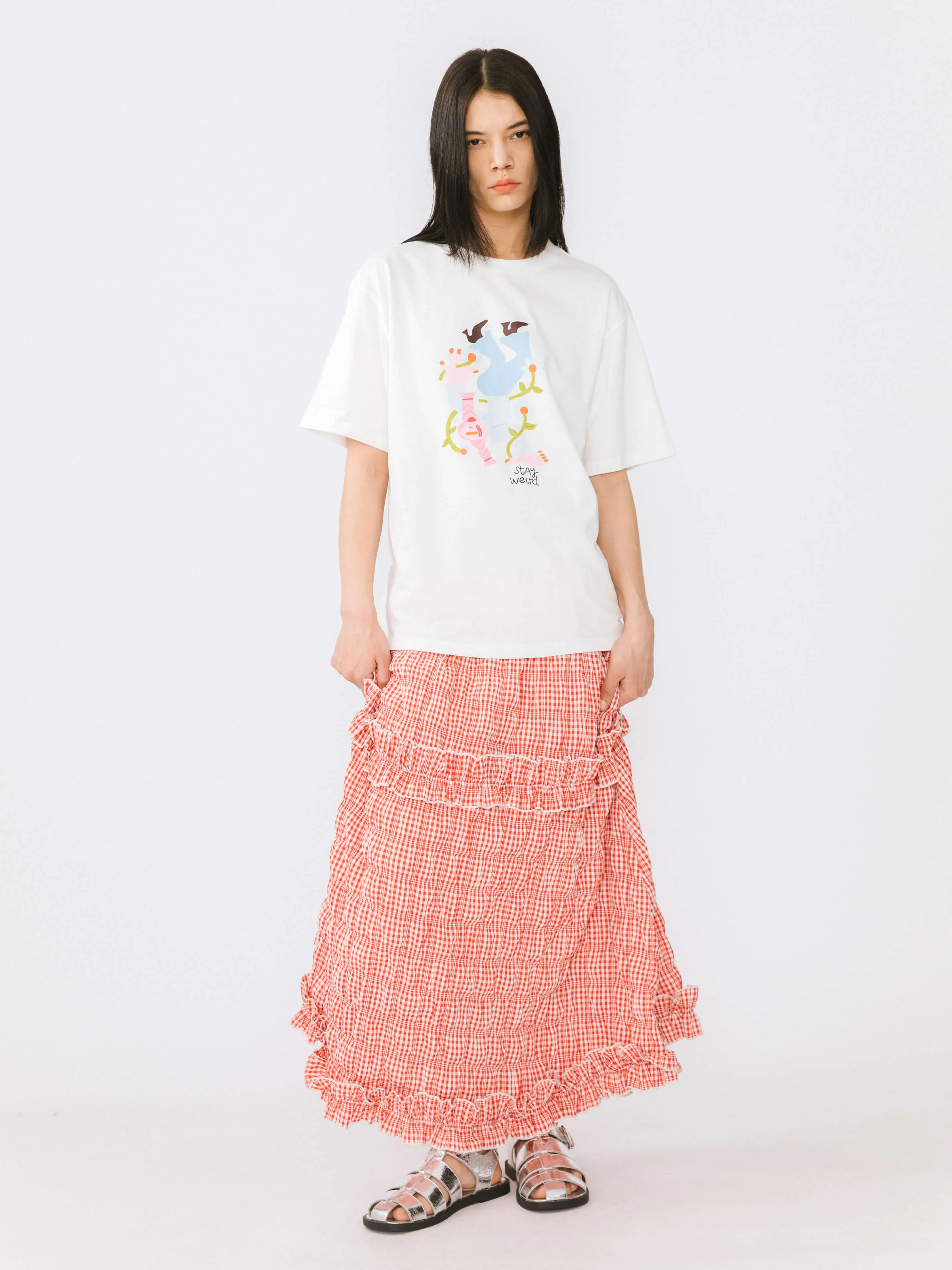 "Stay Weird" Oversized Printed T-Shirt