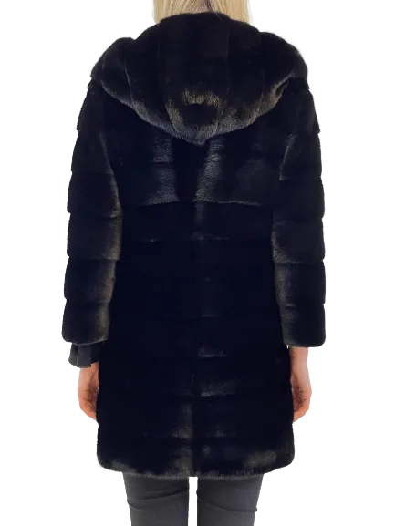 "VALENCIA" Mink Coat with Hood