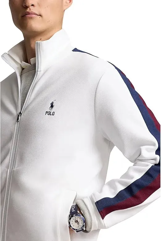 Ralph Lauren Double-Knit Mesh Track Jacket  | White Multi