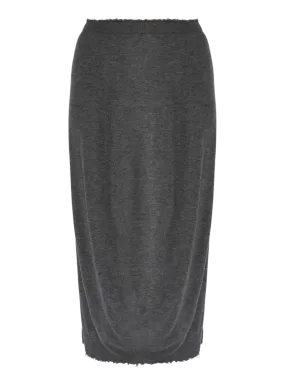 Raw Edge Knit Pencil Skirt