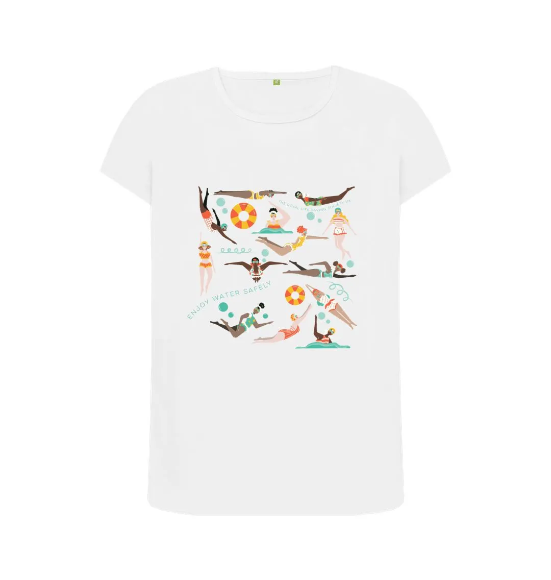 RLSS UK | Swimming Ladies Women's T-shirt | Short Sleeve Organic Cotton T-shirt