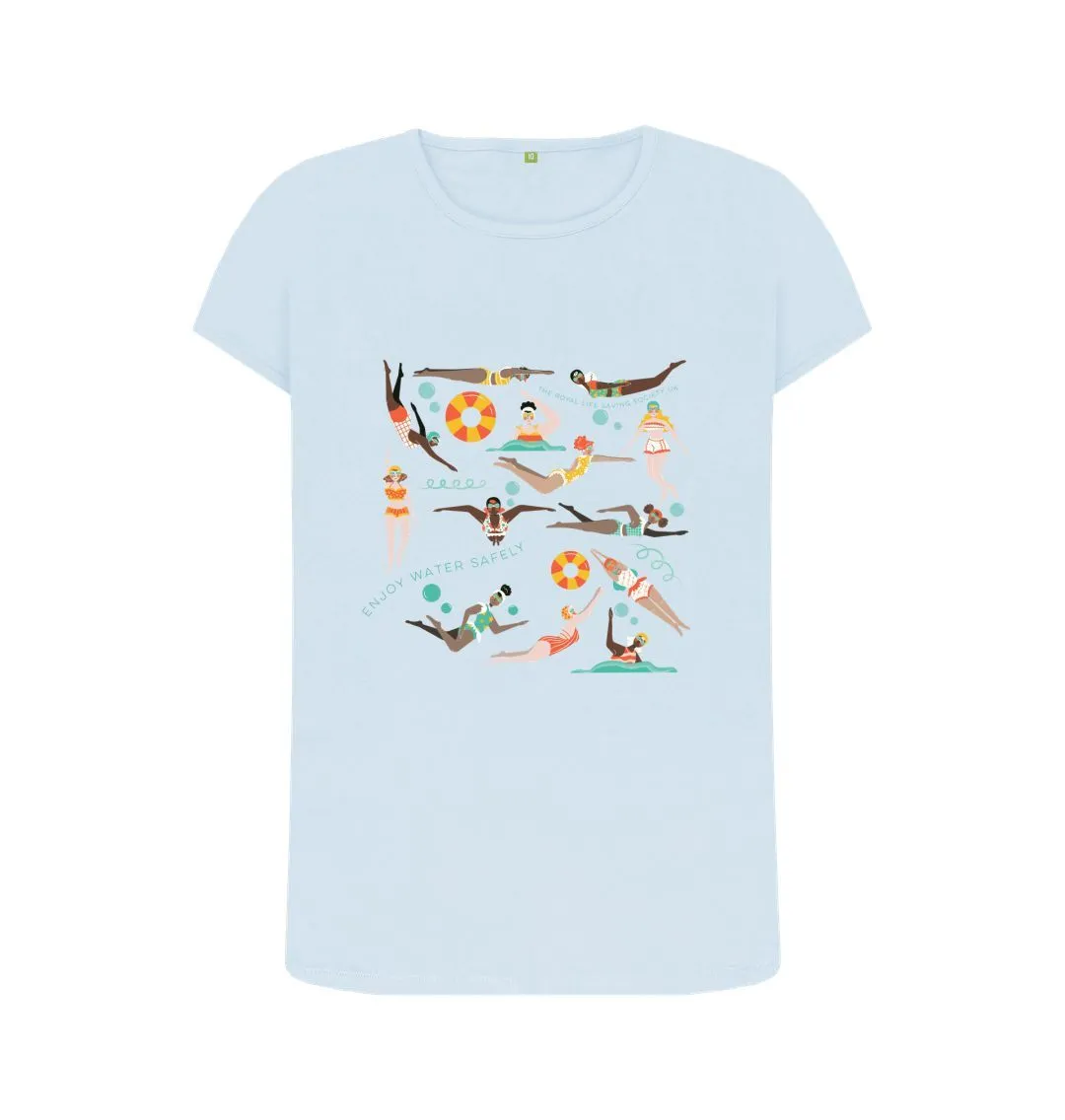 RLSS UK | Swimming Ladies Women's T-shirt | Short Sleeve Organic Cotton T-shirt