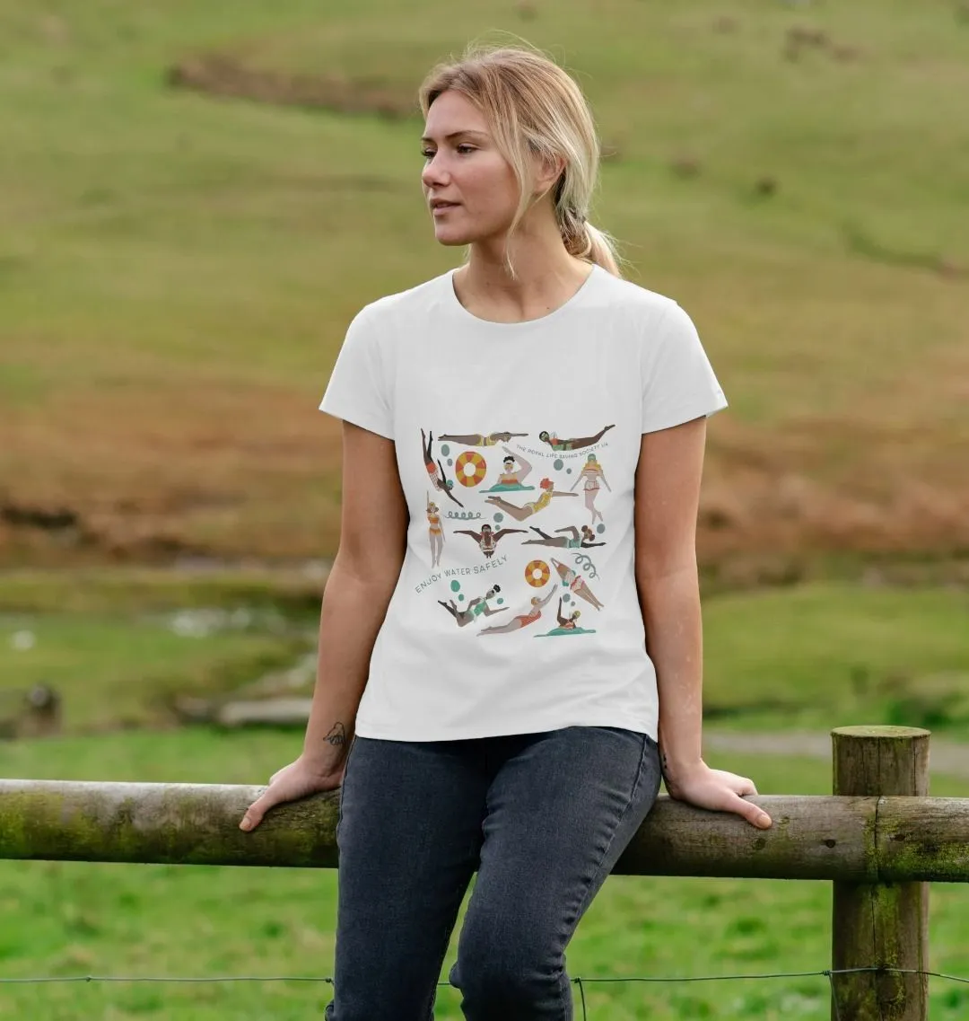 RLSS UK | Swimming Ladies Women's T-shirt | Short Sleeve Organic Cotton T-shirt