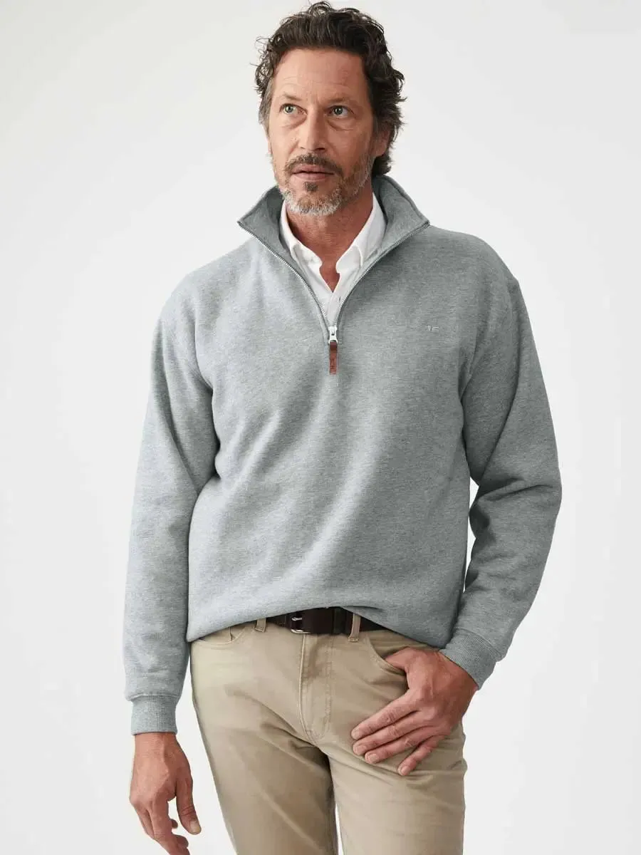 RM WILLIAMS Mulyungarie Quarter Zip Fleece - Men's - Grey Marle