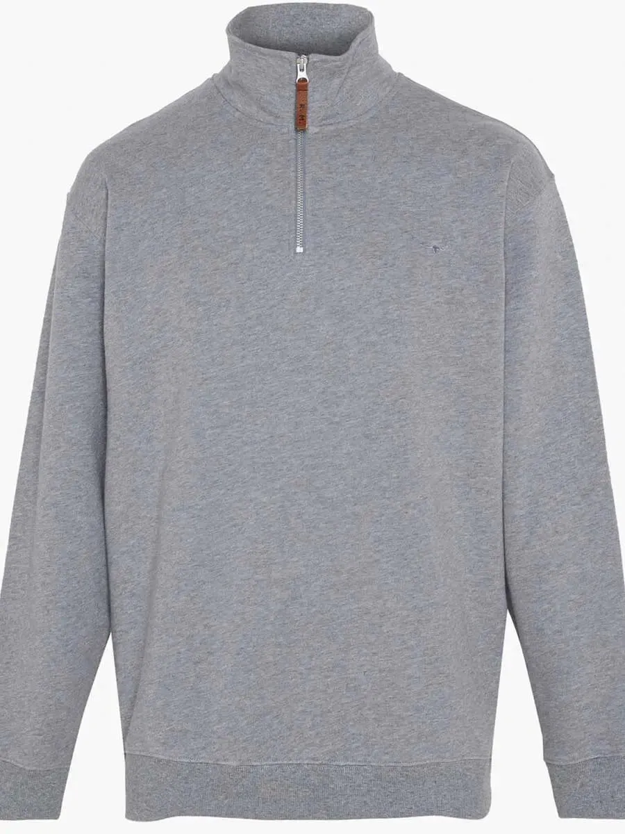 RM WILLIAMS Mulyungarie Quarter Zip Fleece - Men's - Grey Marle