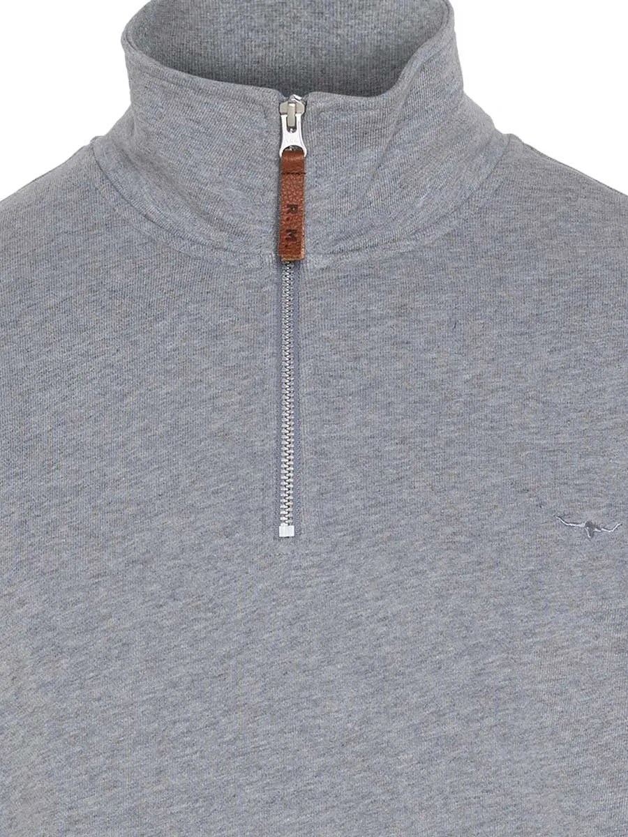 RM WILLIAMS Mulyungarie Quarter Zip Fleece - Men's - Grey Marle