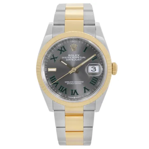 Rolex Datejust 36mm Steel 18k Yellow Gold Wimbledon Dial Automatic Watch  TFJ-142508711