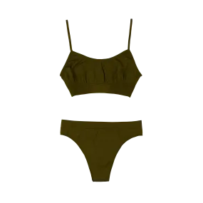 Seamless Underwear Set - Olive Green