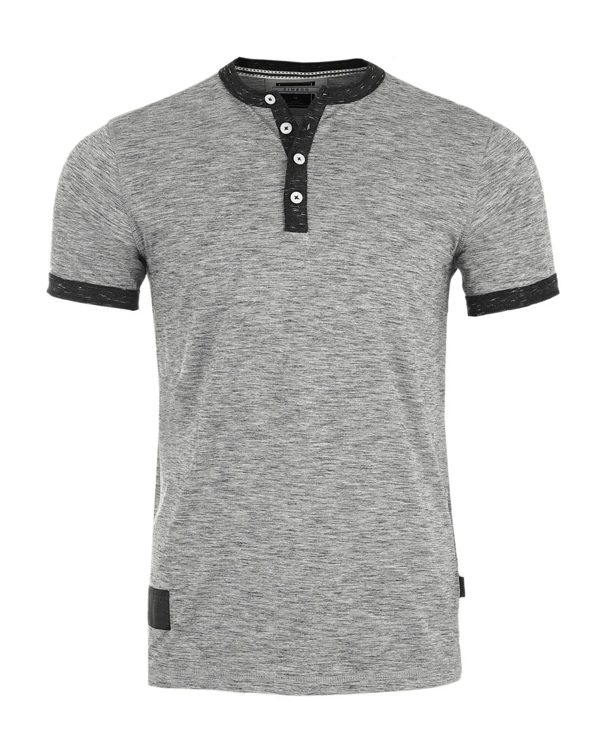 Short Sleeve Contrast Ringer Henley