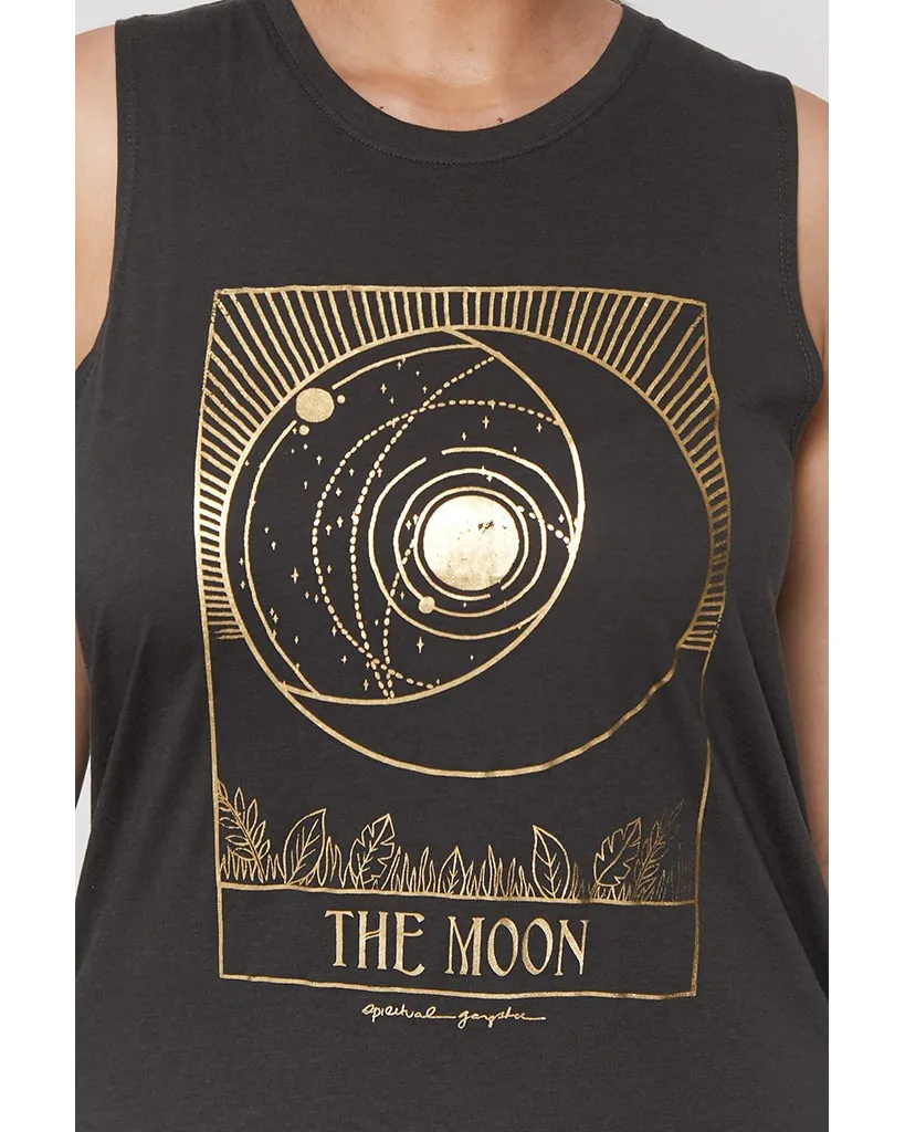 Spiritual Gangster Moon Muscle Tank - HO10411041 - Womens - Vintage Black