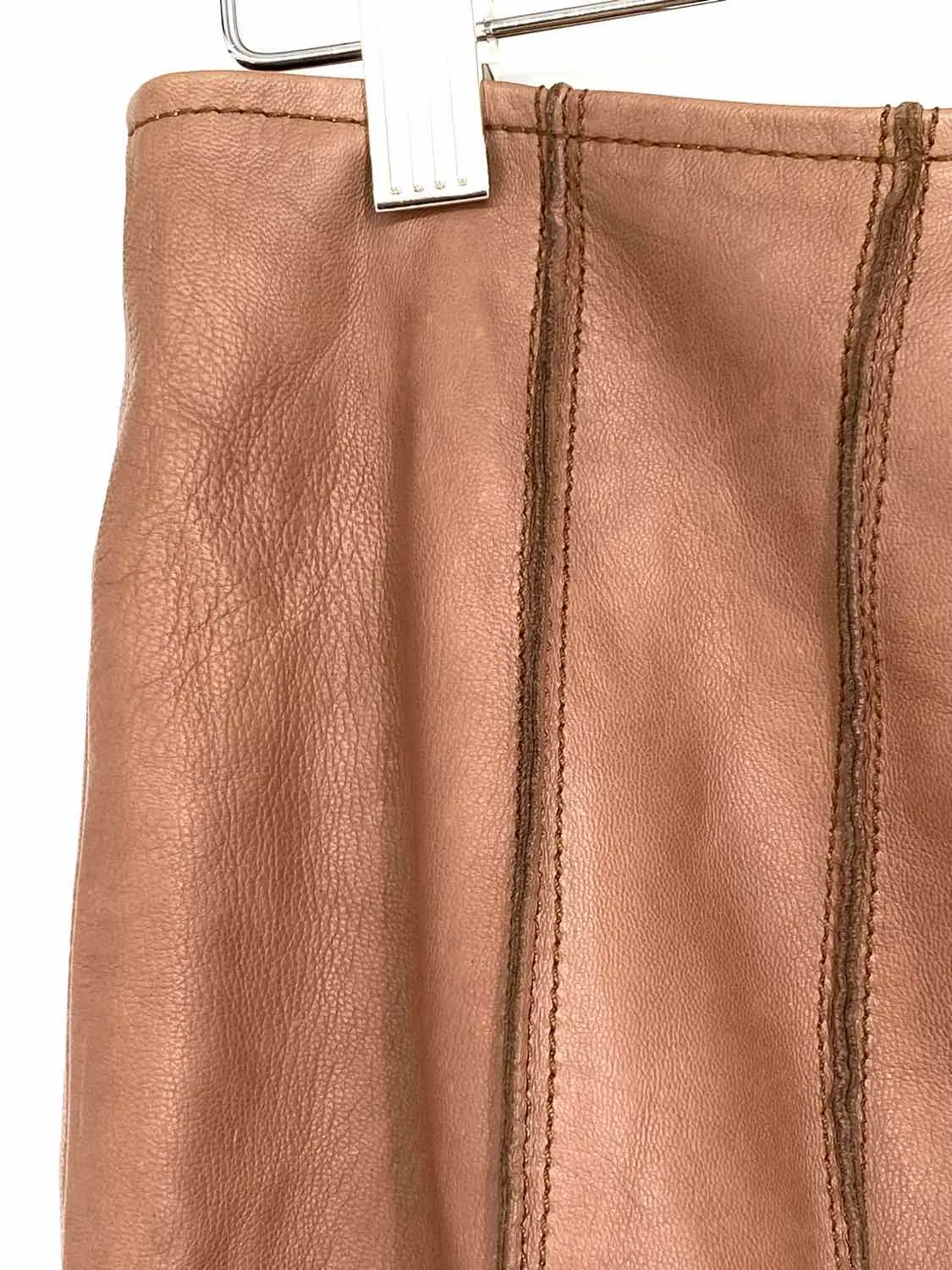 ST. JOHN Women's Caramel pencil Leather Size 4 Skirt