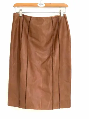 ST. JOHN Women's Caramel pencil Leather Size 4 Skirt