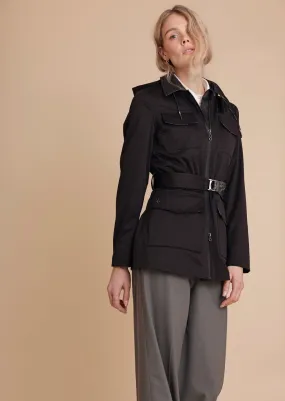 Stretchy 4-Pocket Coat - Black