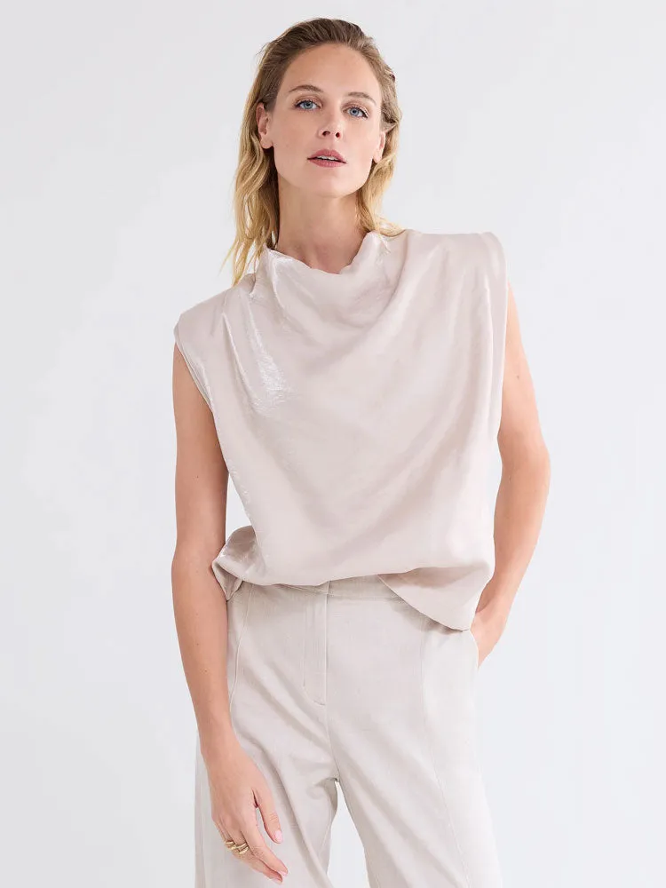 Summum Heavy Shimmer Top Cashmere