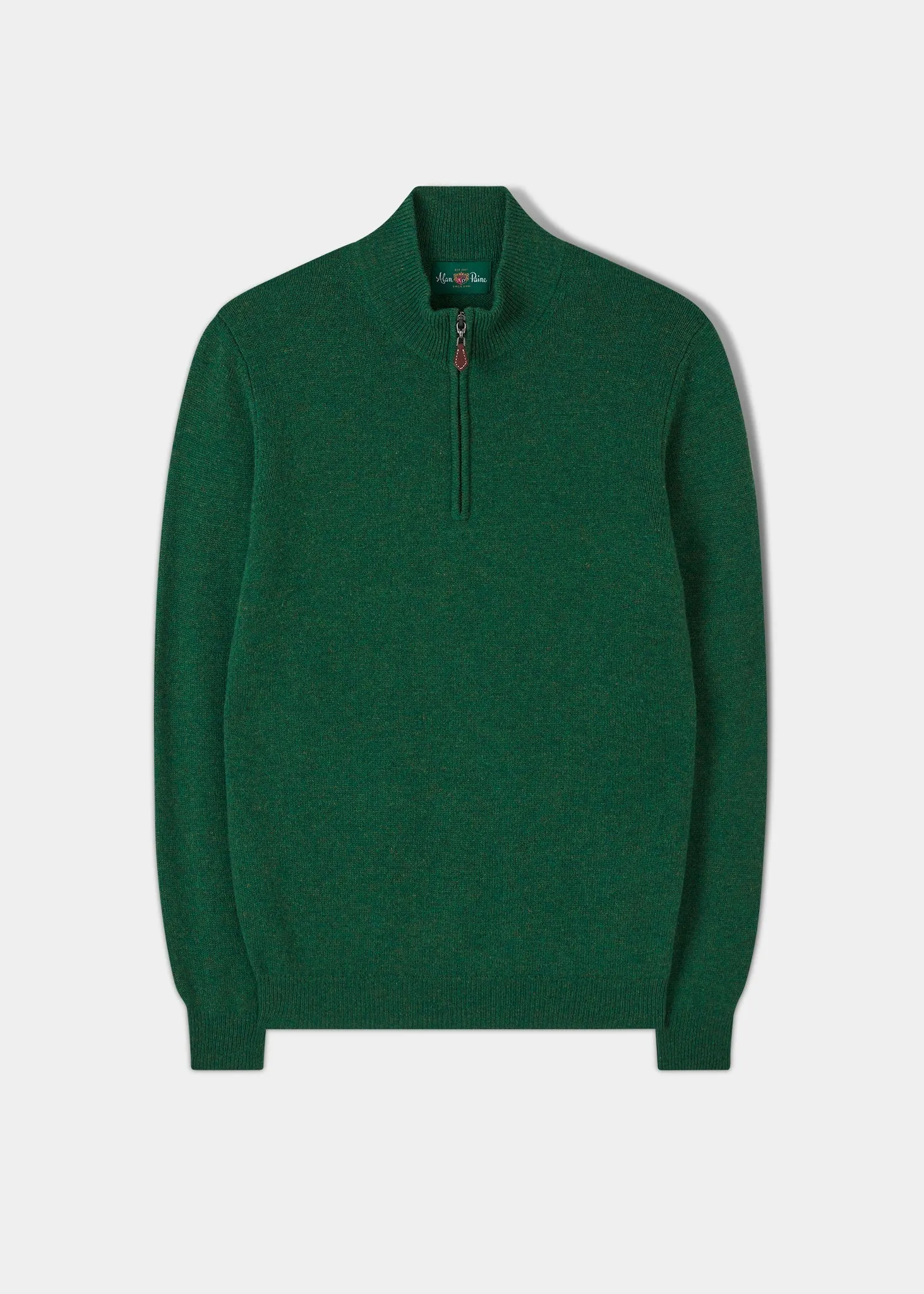 Sutherland Lambswool 1/4 Zip Jumper in Courgette - Regular Fit