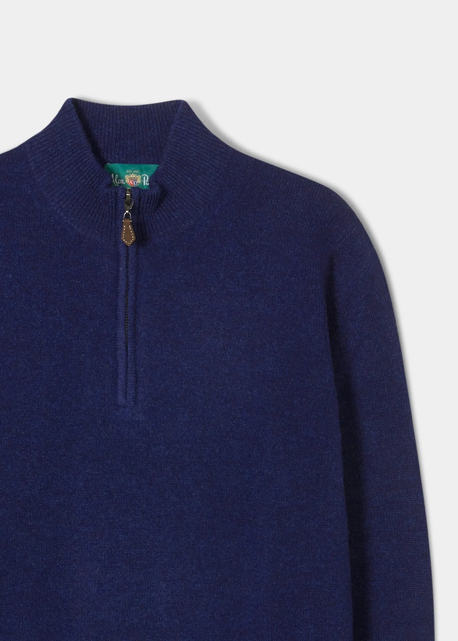 Sutherland Lambswool 1/4 Zip Jumper in Indigo - Regular Fit