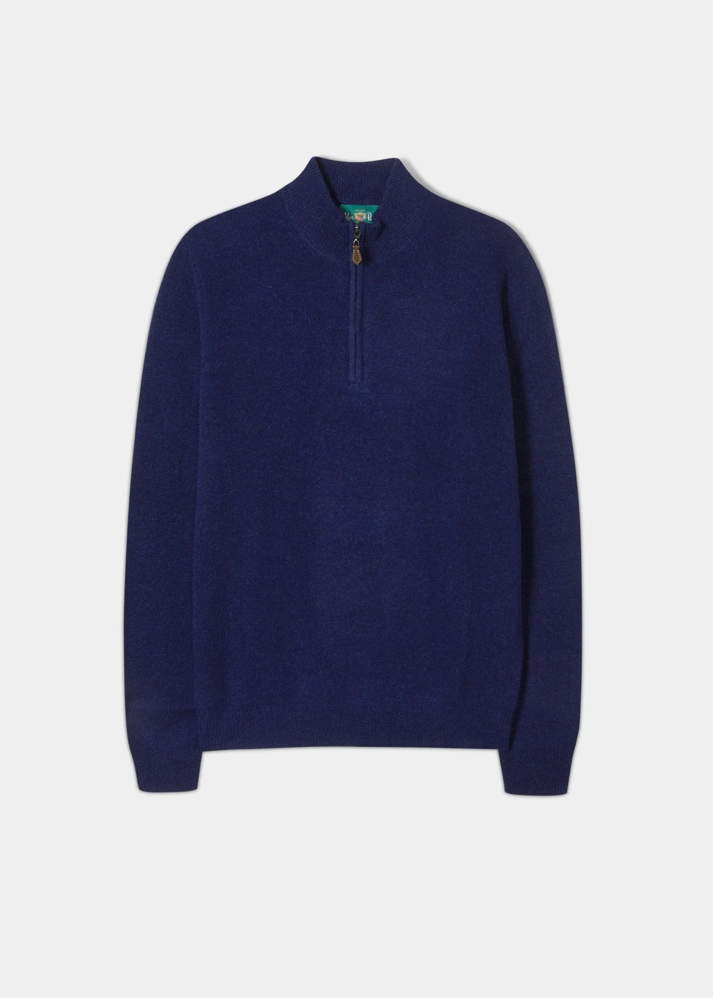 Sutherland Lambswool 1/4 Zip Jumper in Indigo - Regular Fit