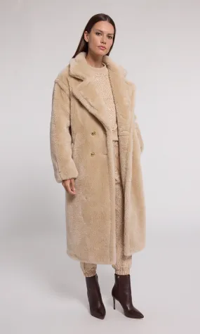 Terry Faux Lamb Fur Coat