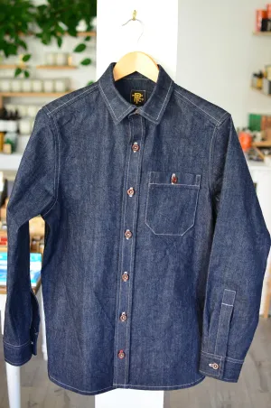 THE DOCKS DENIM WORK SHIRT - DEEP INDIGO