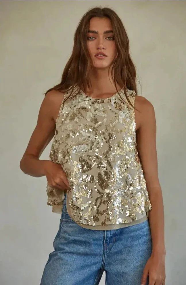 The Golden Avenue Sequin Top