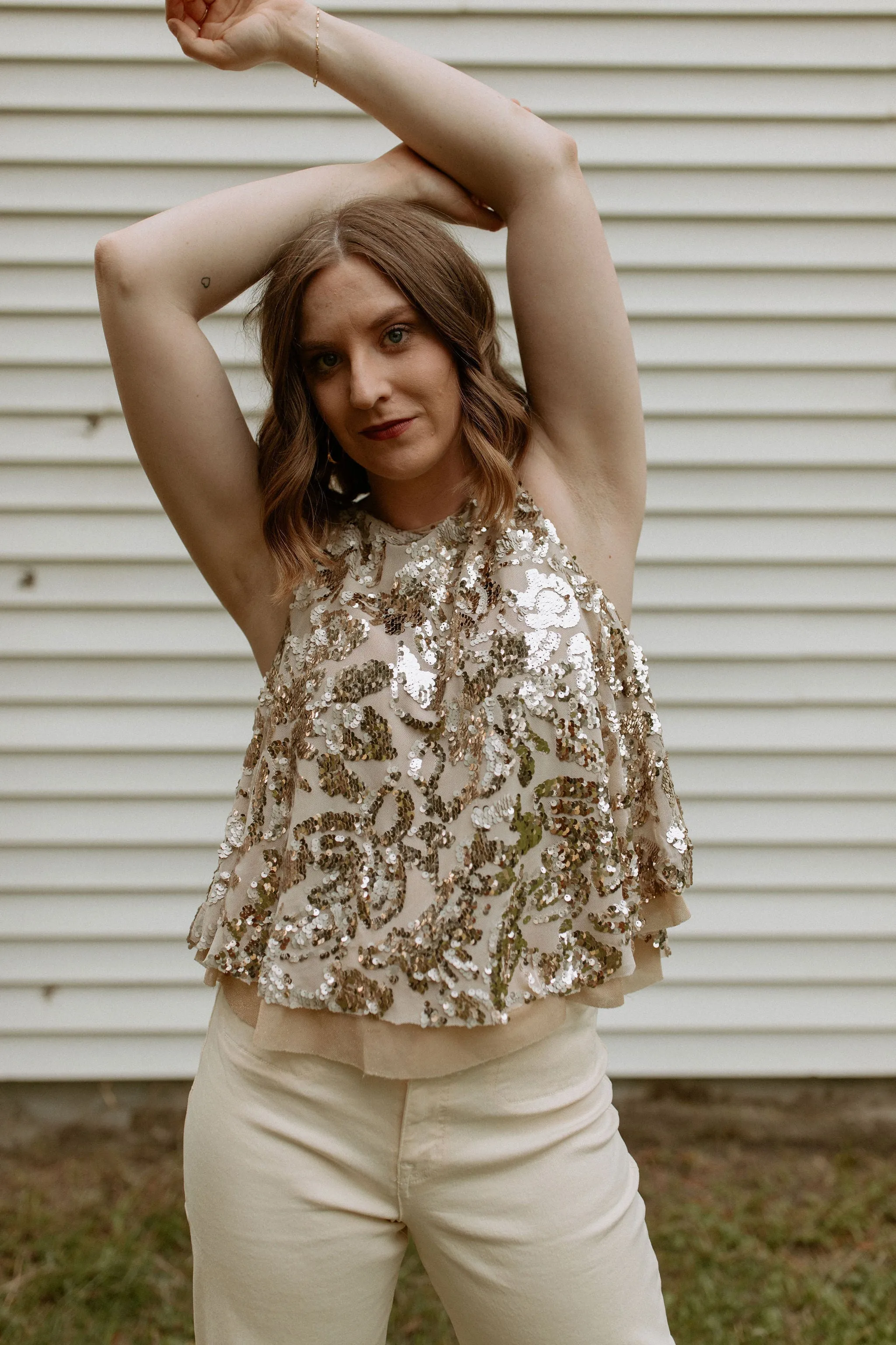 The Golden Avenue Sequin Top