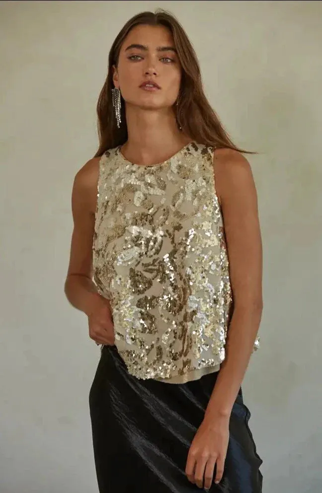 The Golden Avenue Sequin Top