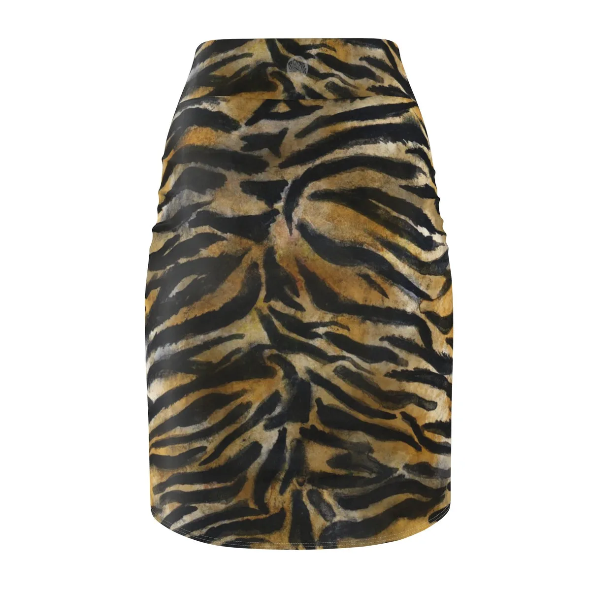 Tiger Striped Women's Pencil Skirt, Animal Print Women's Skirt - Made in USA (Size XS-2XL)