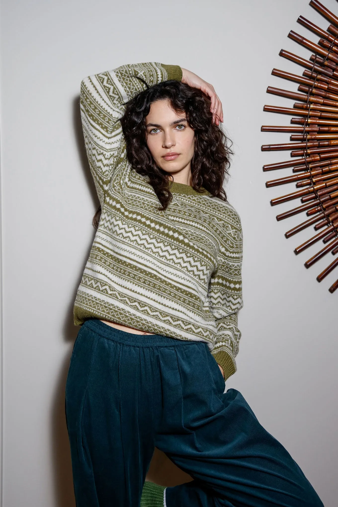 Tinsel Wool Jumper Green