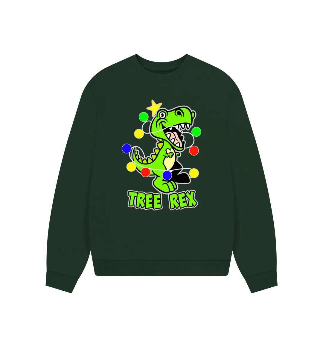 Tree Rex Women's Oversized Christmas Jumper