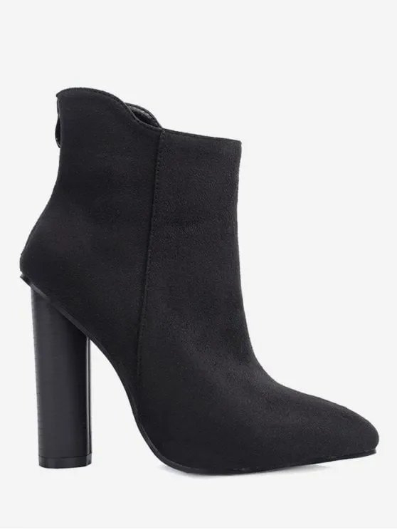 Trendy Chunky Faux Suede Ankle Boots