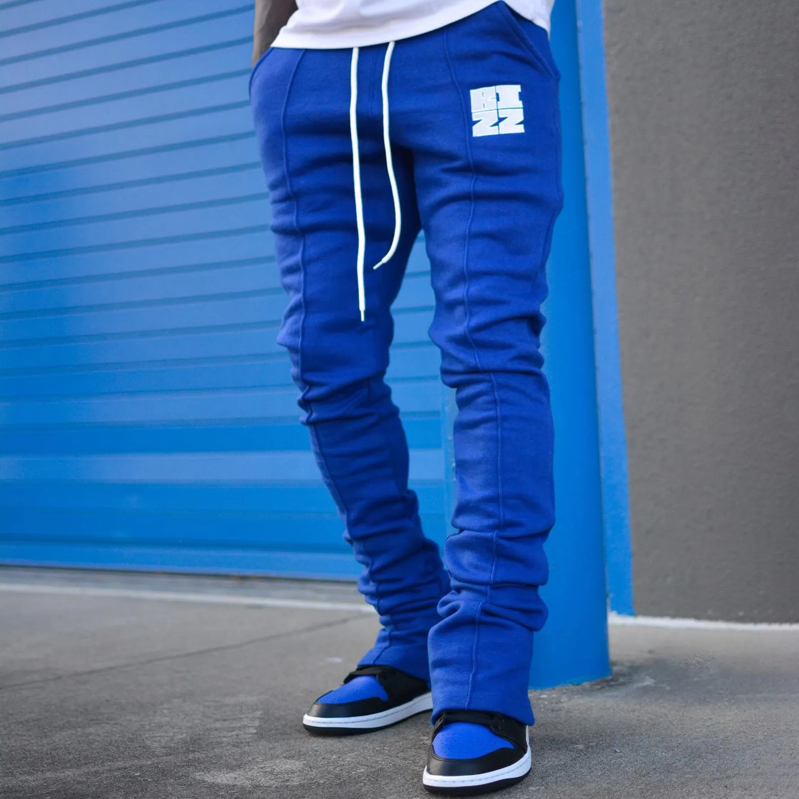 Trendy retro stacked pants street pants