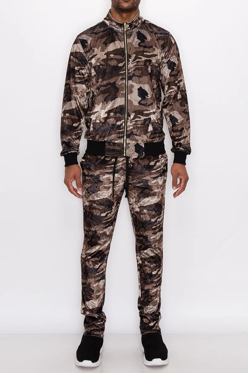 Velvet Camo Track Suit