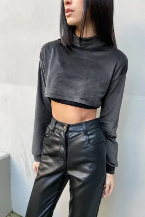 VELVET TURTLENECK TOP