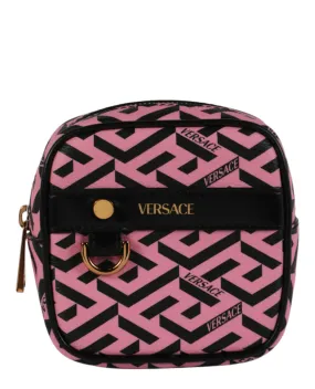 Versace Coated Canvas Greca Pouch