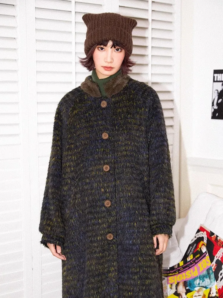 Vintage fur wool coat【s0000011122】