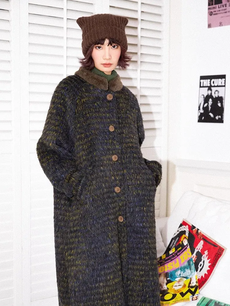 Vintage fur wool coat【s0000011122】