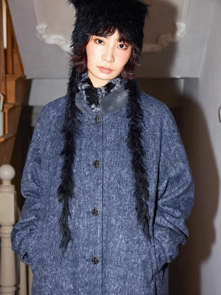 Vintage fur wool coat【s0000011122】