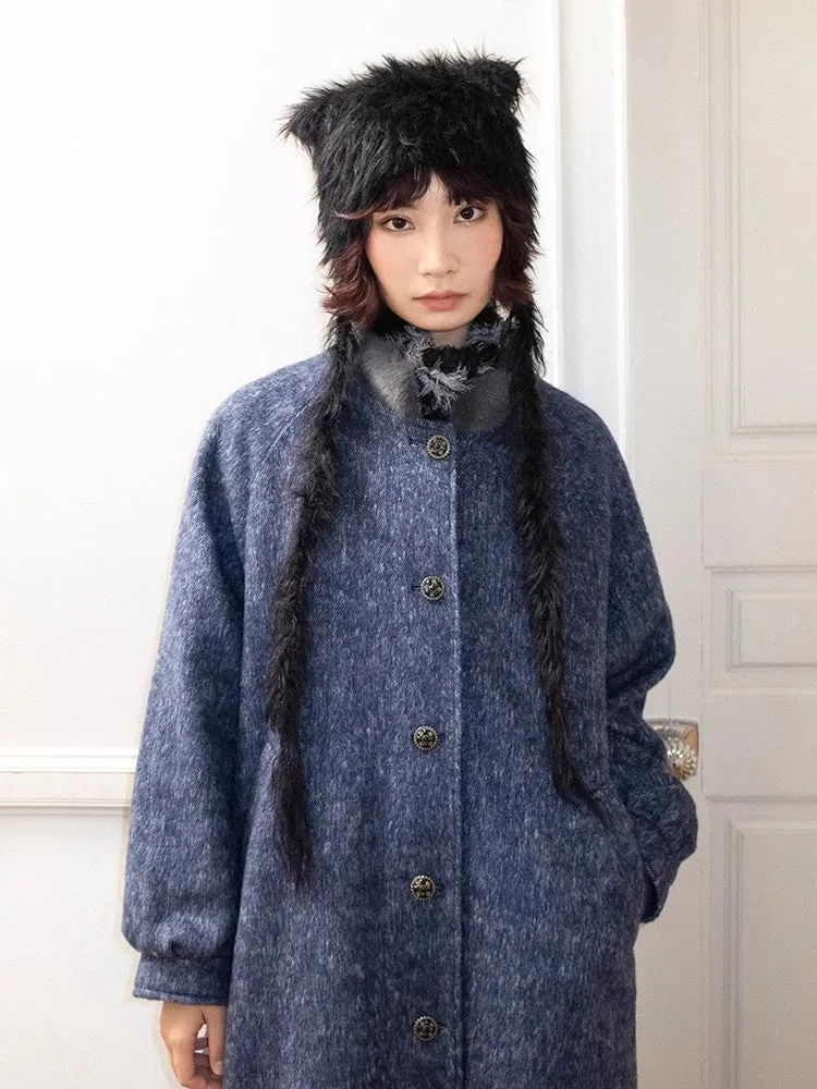 Vintage fur wool coat【s0000011122】