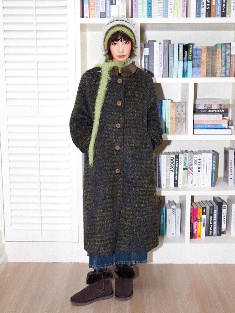 Vintage fur wool coat【s0000011122】