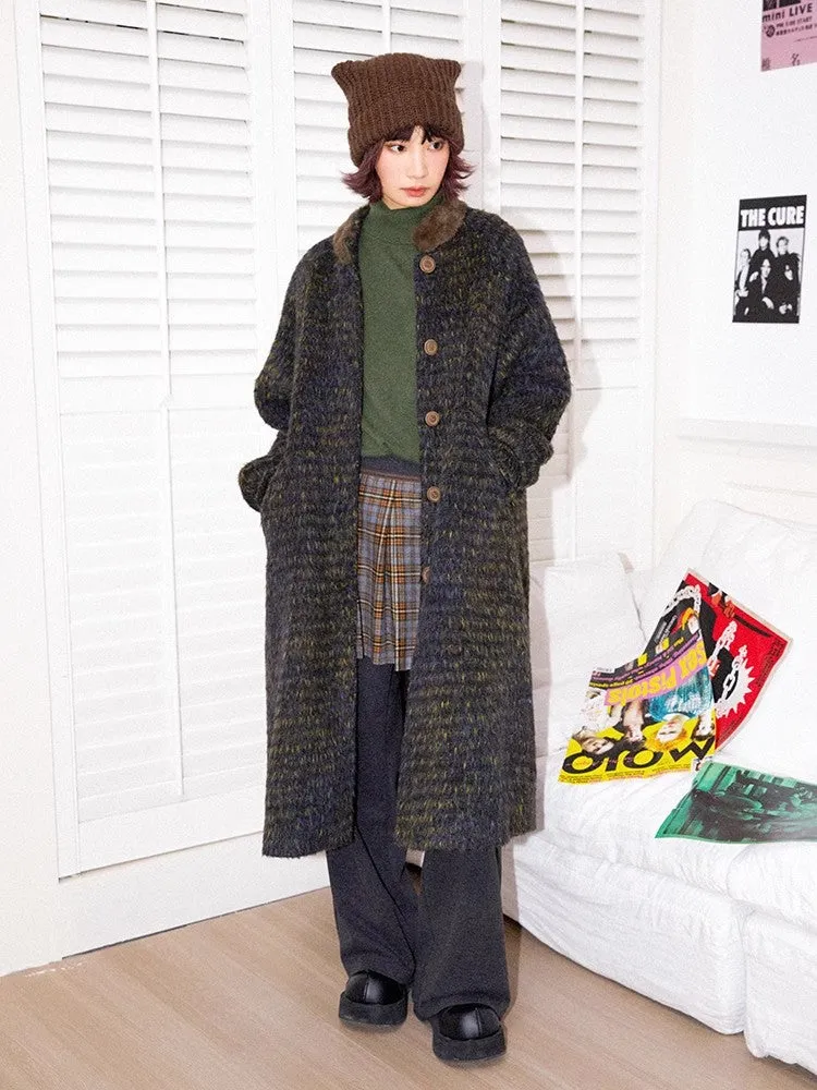 Vintage fur wool coat【s0000011122】