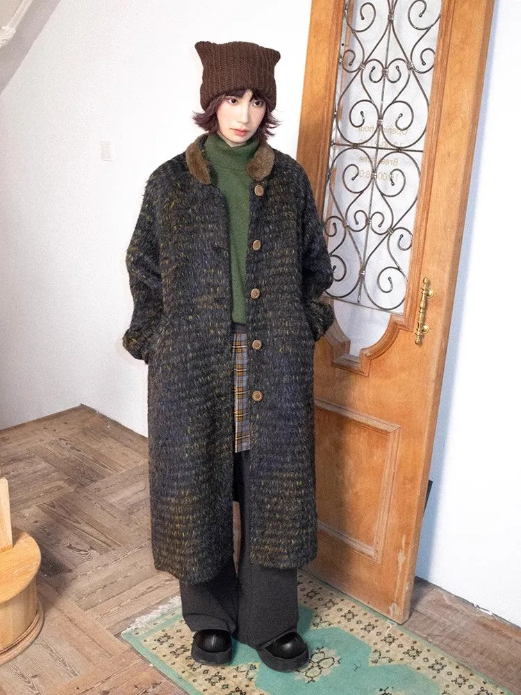 Vintage fur wool coat【s0000011122】