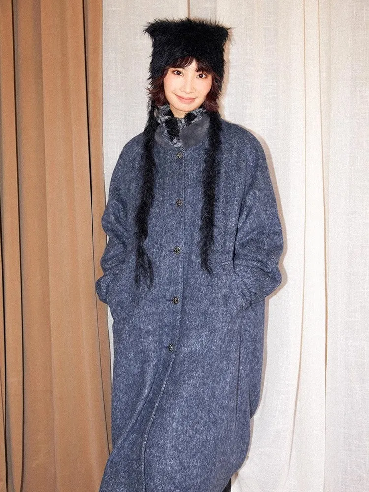 Vintage fur wool coat【s0000011122】