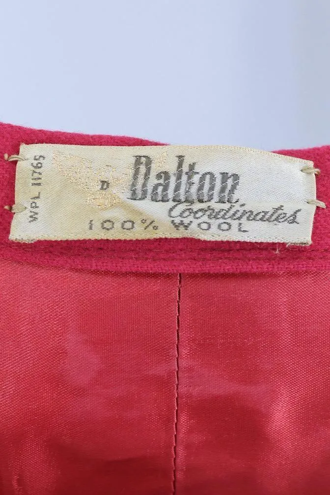 Vintage Red Wool Pencil Skirt