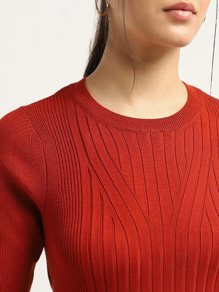 Wardrobe Rust Ribbed Top