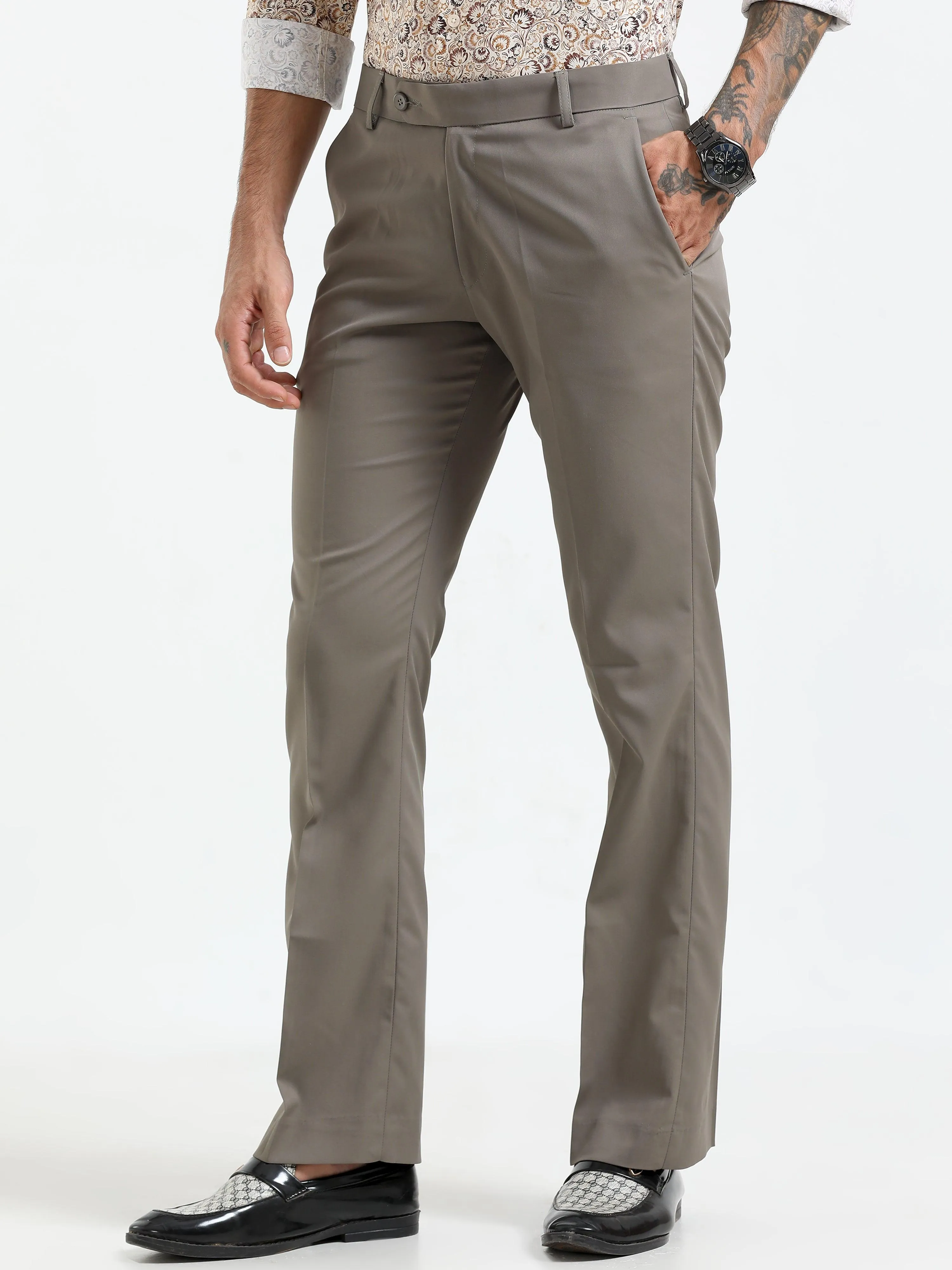 Wee Boot Cut Formal Pant - Brown