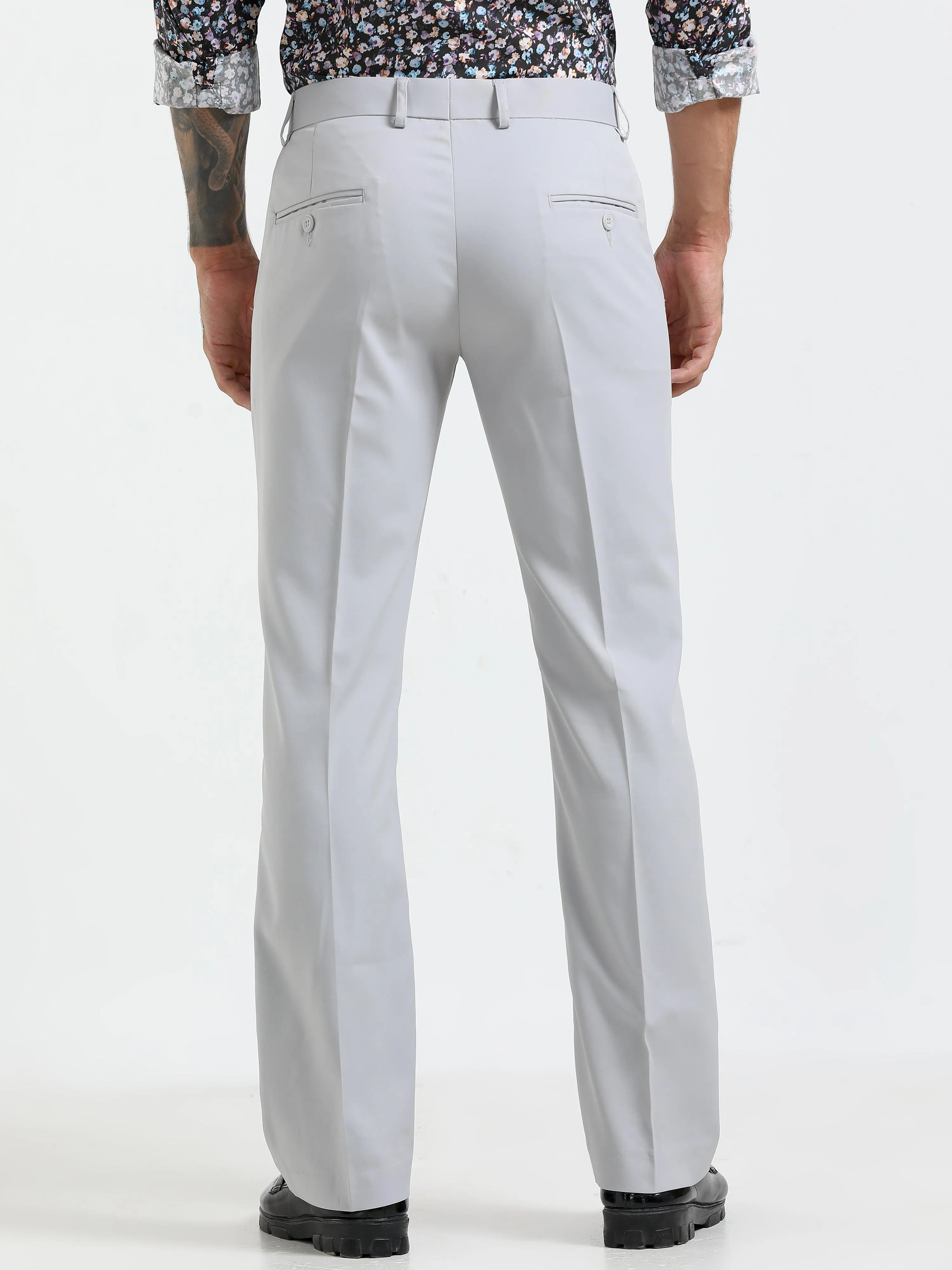 Wee Boot Cut Formal Pant - Light Gray